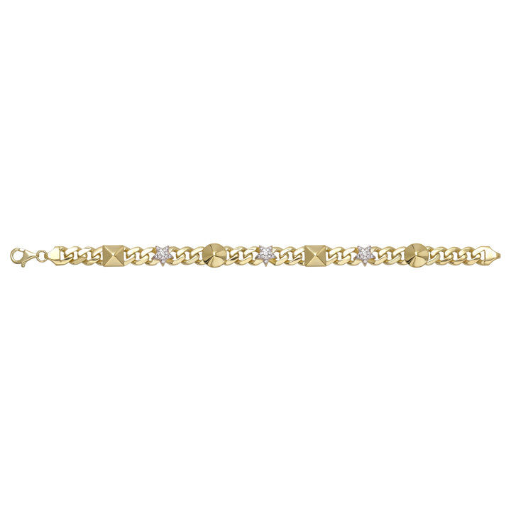 Solid gold curb bracelet, 11.85 g — shown square on a plain background.