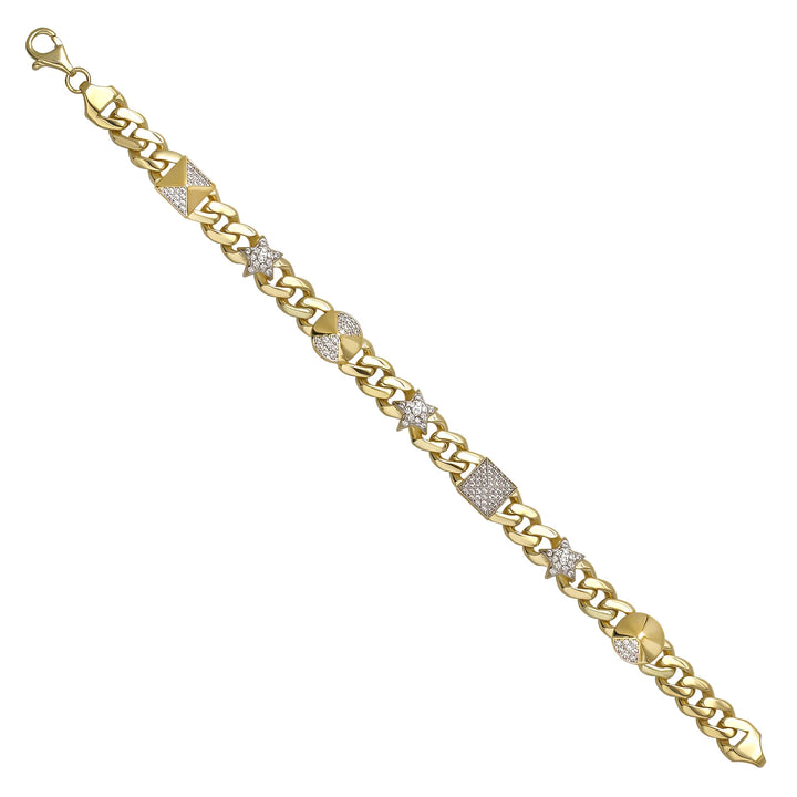 Solid gold curb bracelet, 11.05 g — shown at an angle across the frame.