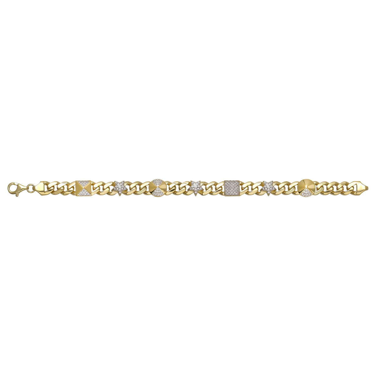 Solid gold curb bracelet, 11.05 g — shown square on a plain background.