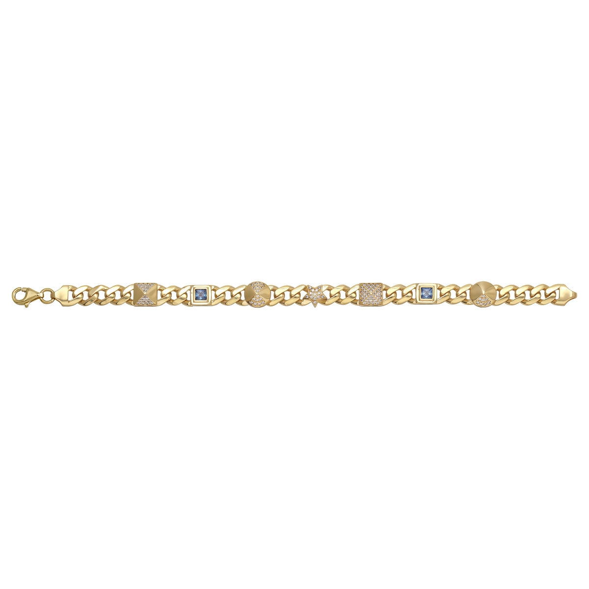 Solid gold curb bracelet, 11.45 g — shown square on a plain background.