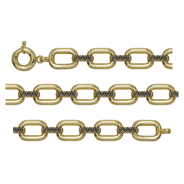 Solid gold fancy link bracelet, 13.07 g — shown in three rows across the frame.