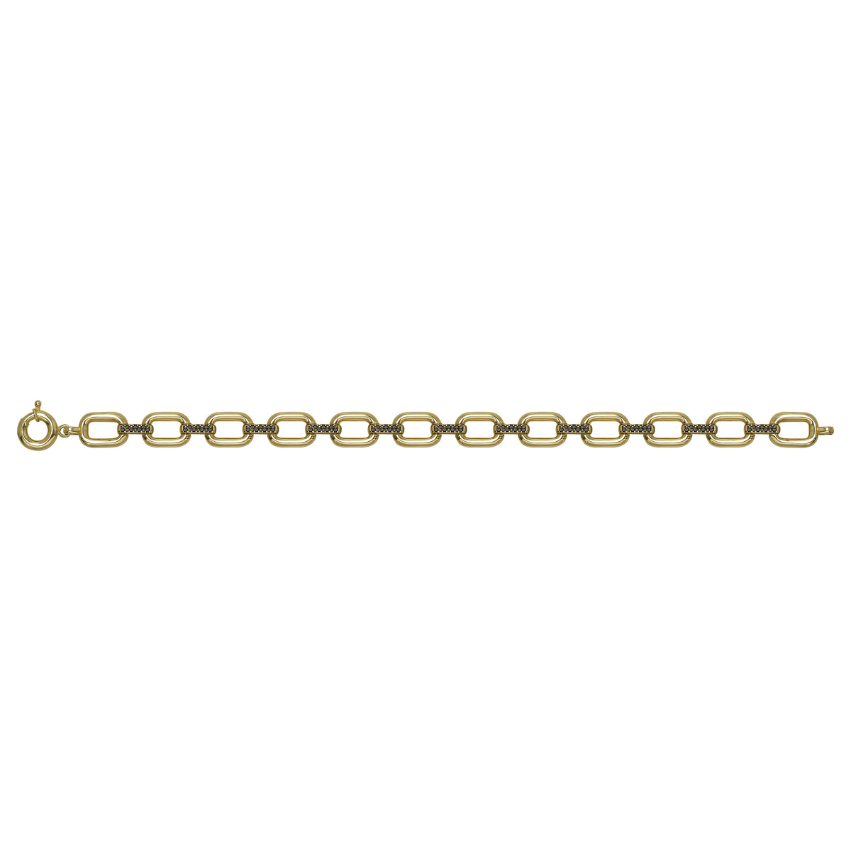 Solid gold fancy link bracelet, 13.07 g — shown square on a plain background.