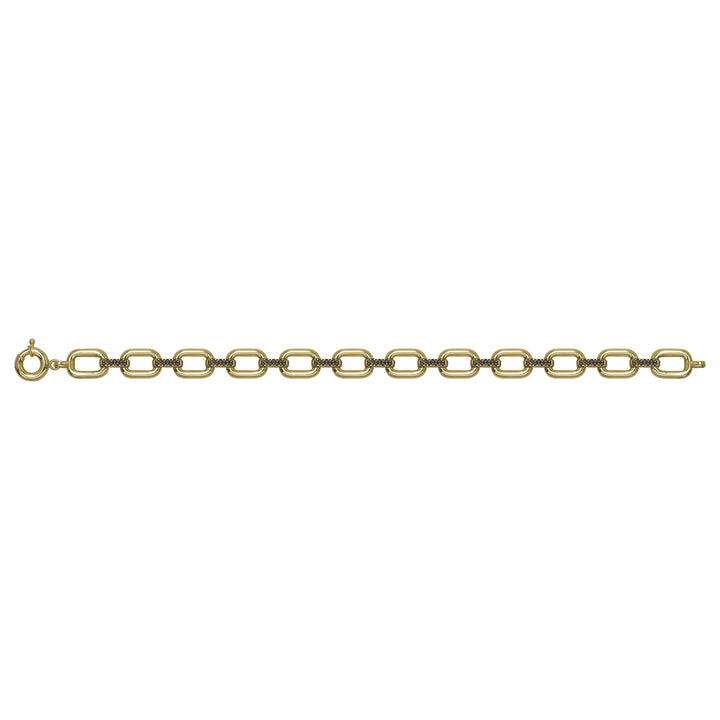 Solid gold fancy link bracelet, 13.07 g — shown square on a plain background.