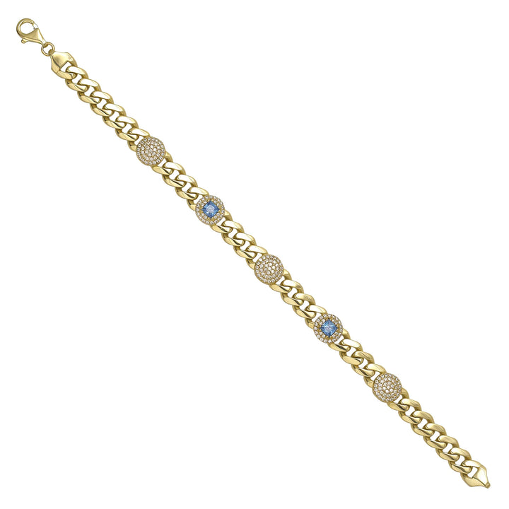 Solid gold curb bracelet, 11.71 g — shown at an angle across the frame.
