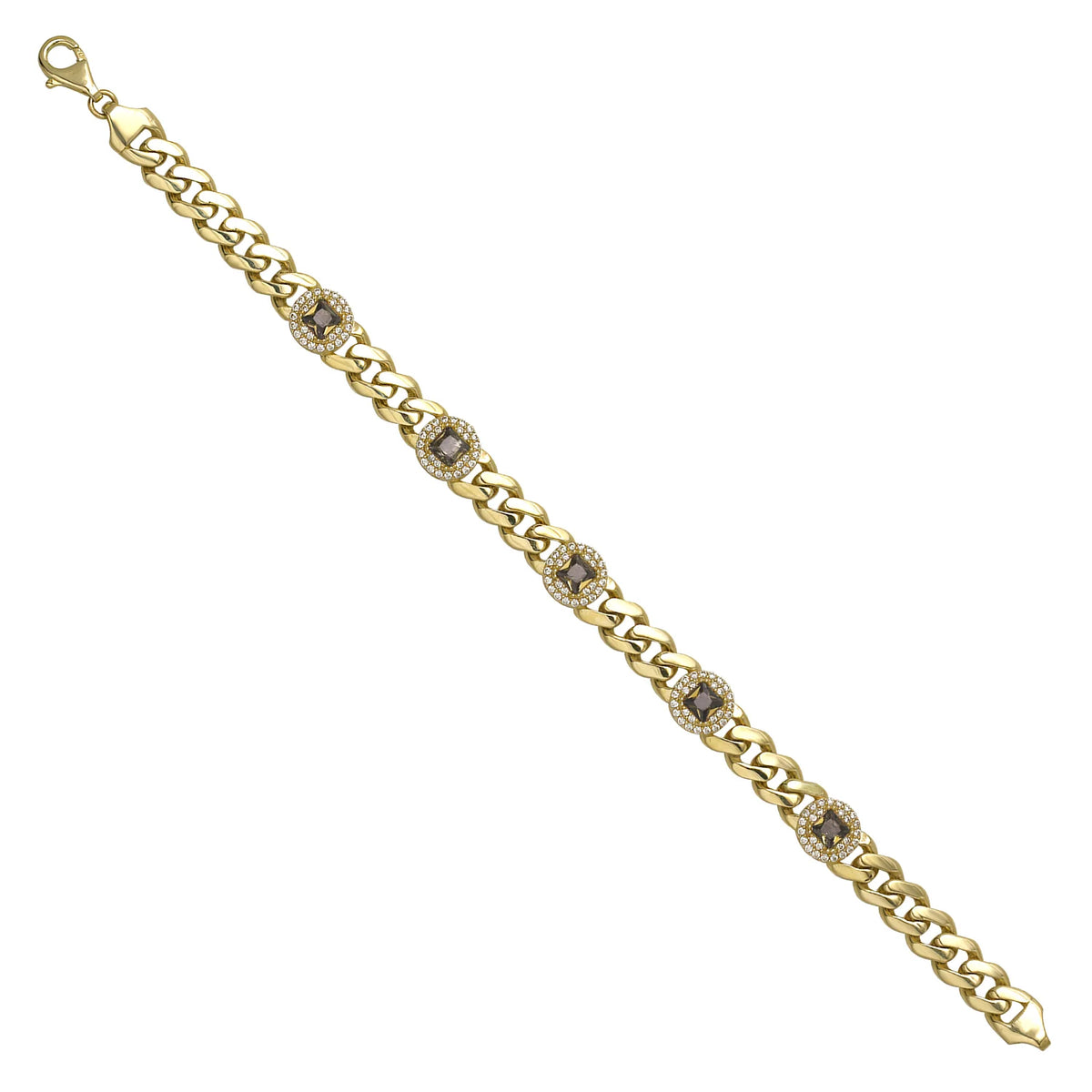 Solid gold curb bracelet, 12.83 g — shown at an angle across the frame.