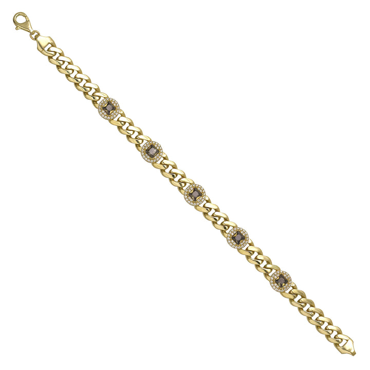 Solid gold curb bracelet, 12.83 g — shown at an angle across the frame.