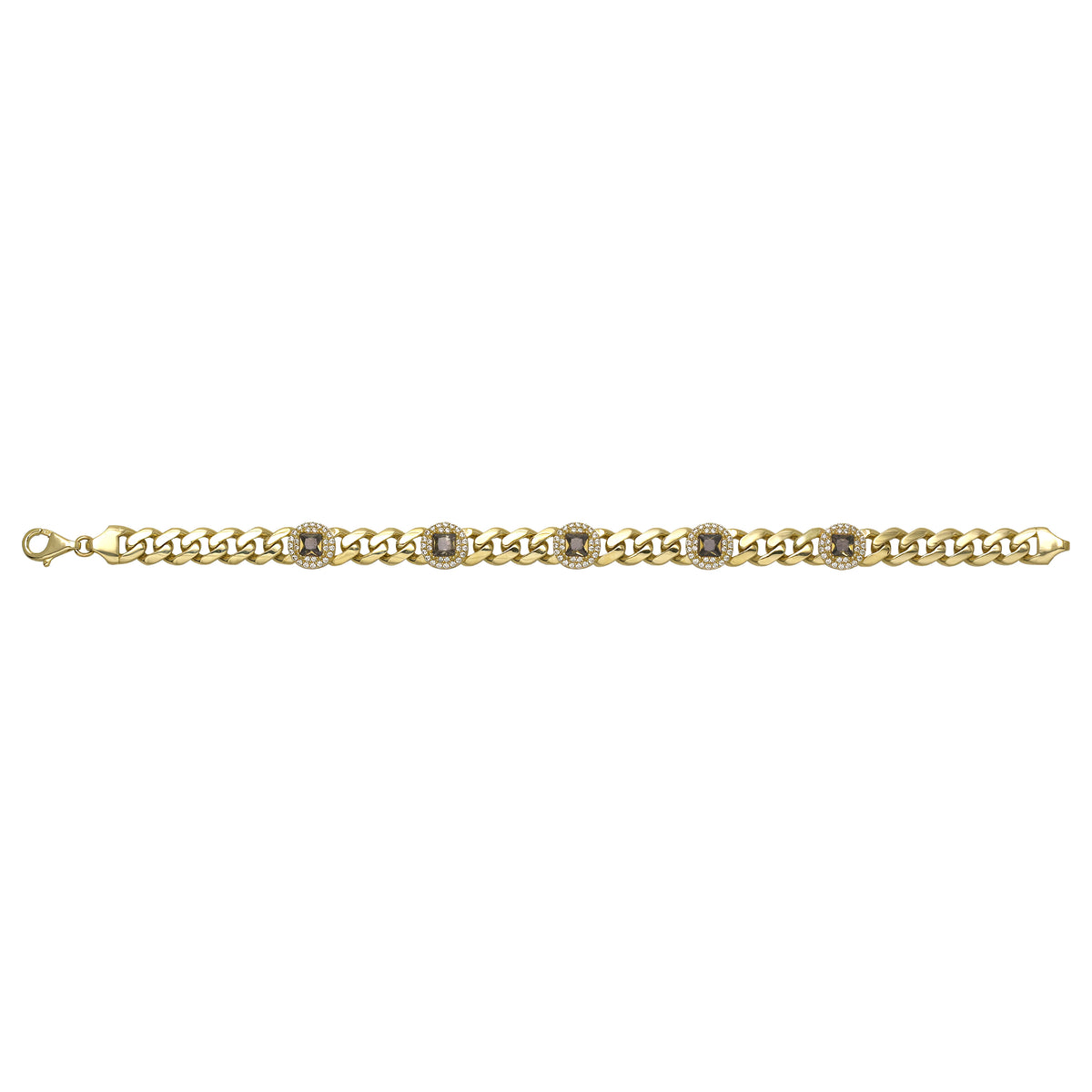 Solid gold curb bracelet, 12.83 g — shown square on a plain background.