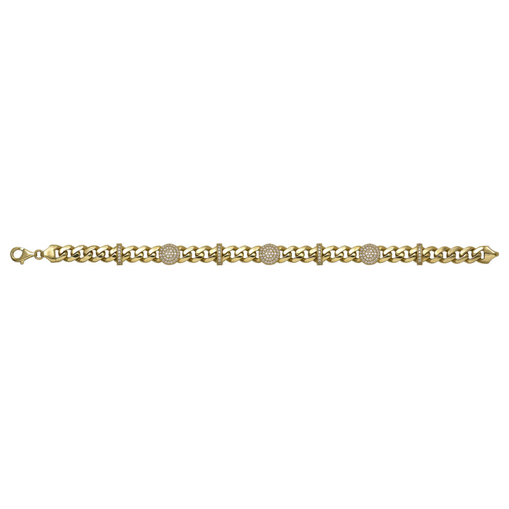 Solid gold curb bracelet, 13.65 g — shown square on a plain background.