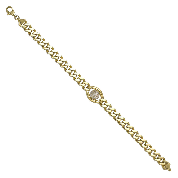 Solid gold curb bracelet, 12.20 g — shown at an angle across the frame.