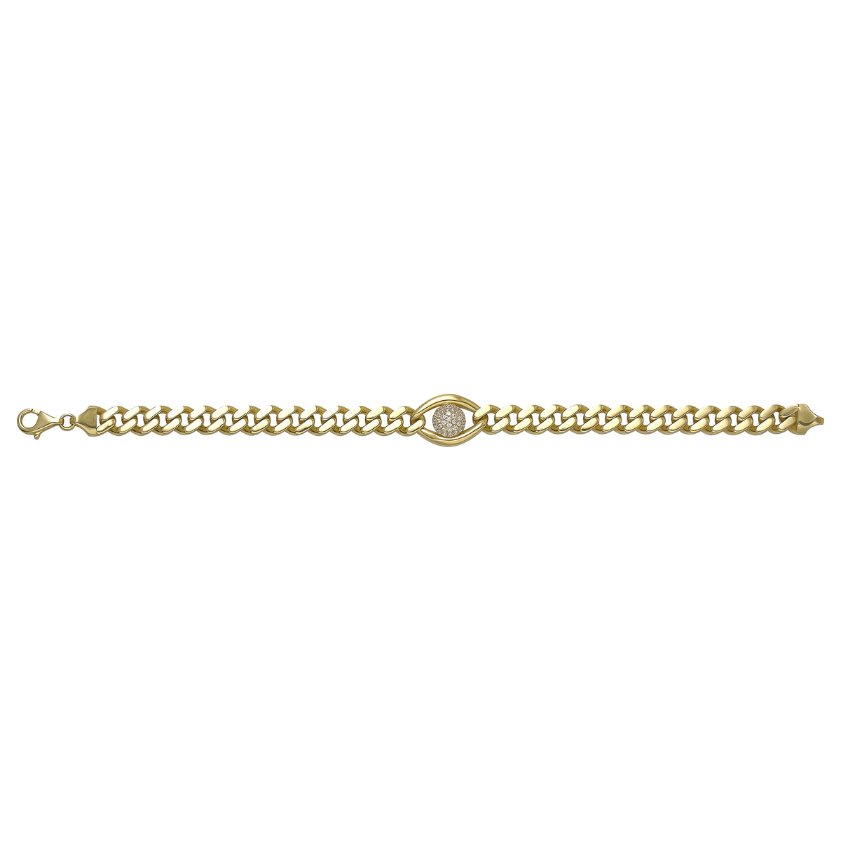 Solid gold curb bracelet, 12.20 g — shown square on a plain background.