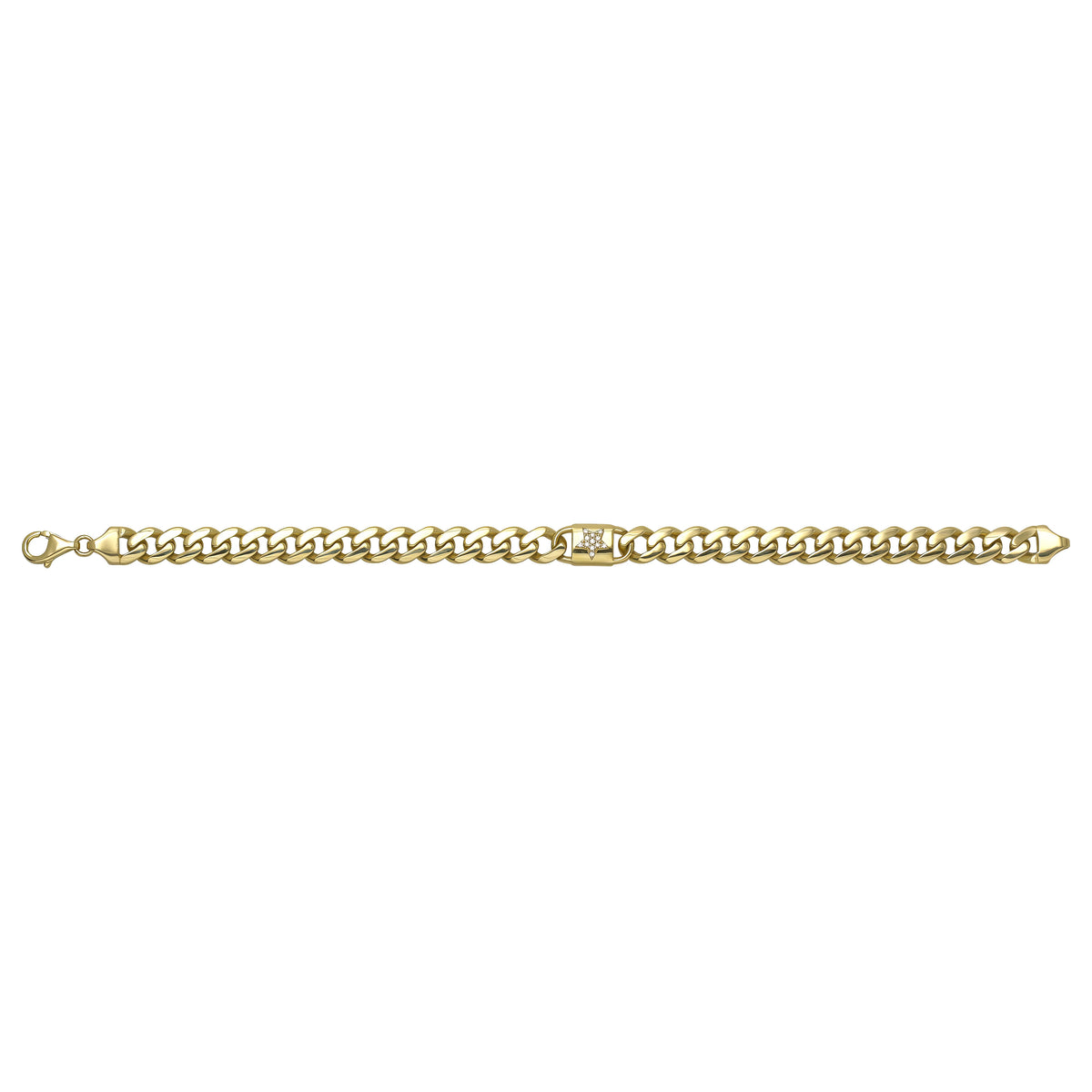 Solid gold curb bracelet, 11.44 g — shown square on a plain background.