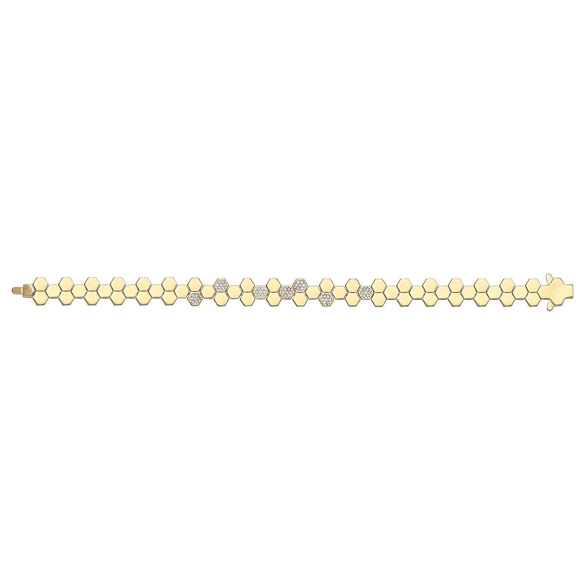 Solid gold honeycomb bracelet, 11.55 g — shown square on a plain background.