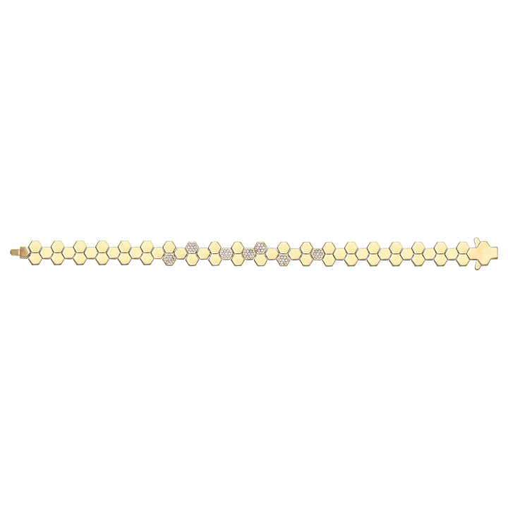 Solid gold honeycomb bracelet, 11.55 g — shown square on a plain background.
