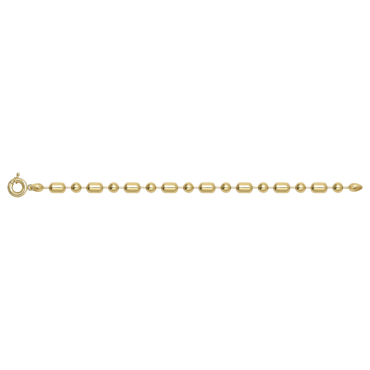 Solid gold bead bracelet, 12.00 g — shown square on a plain background.