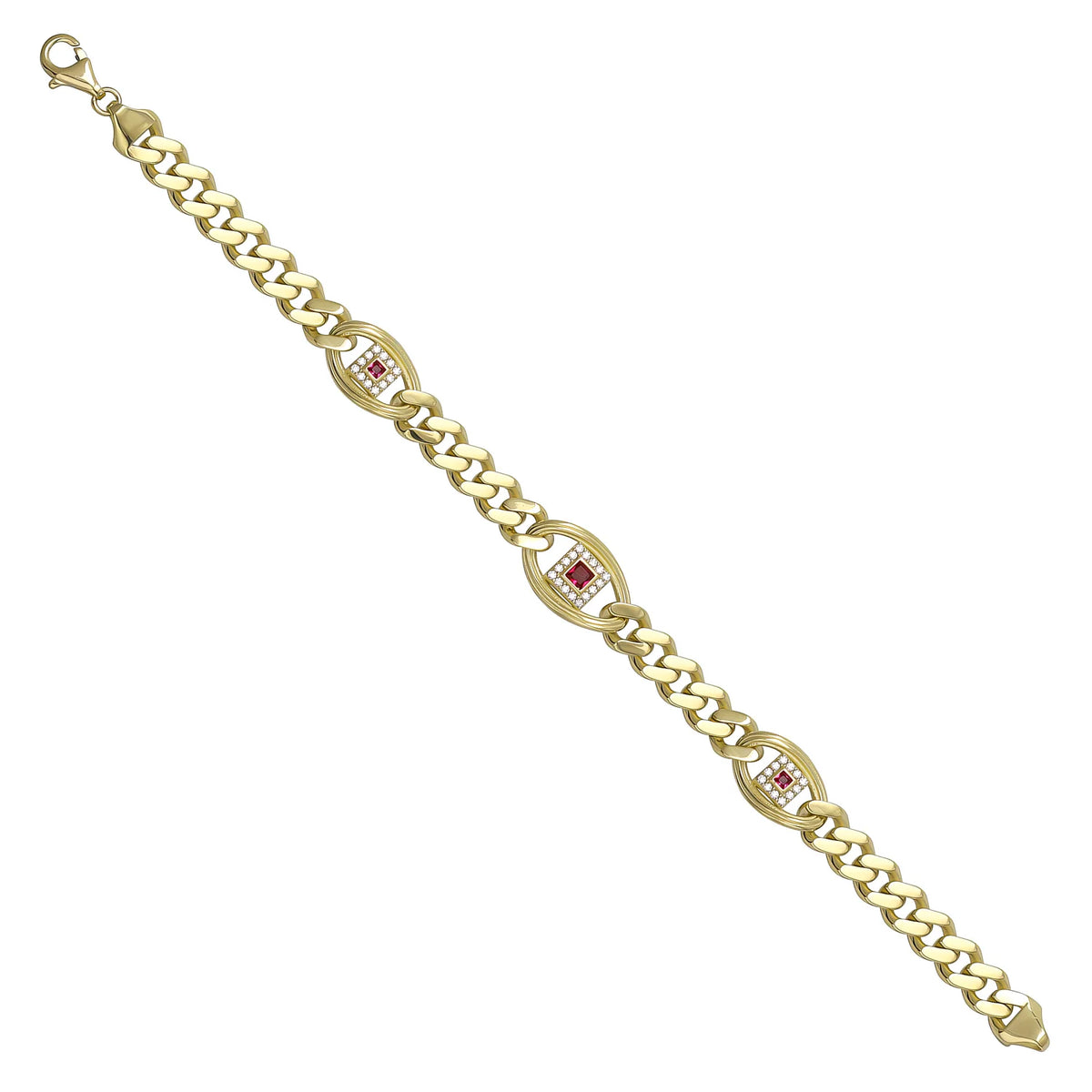 Solid gold curb bracelet, 14.00 g — shown at an angle across the frame.