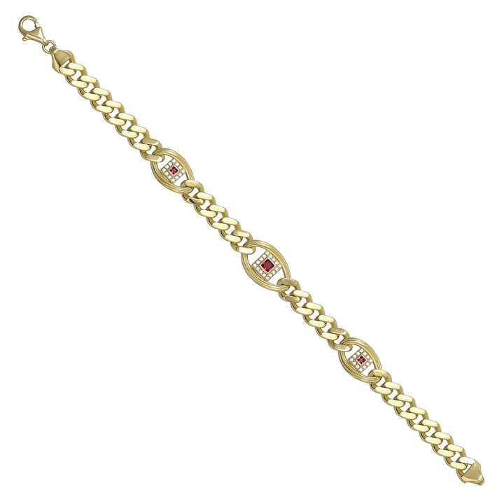 Solid gold curb bracelet, 14.00 g — shown at an angle across the frame.