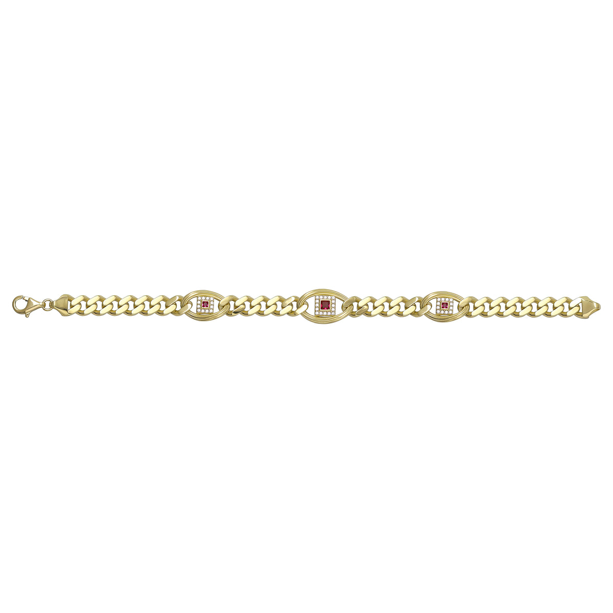 Solid gold curb bracelet, 14.00 g — shown square on a plain background.