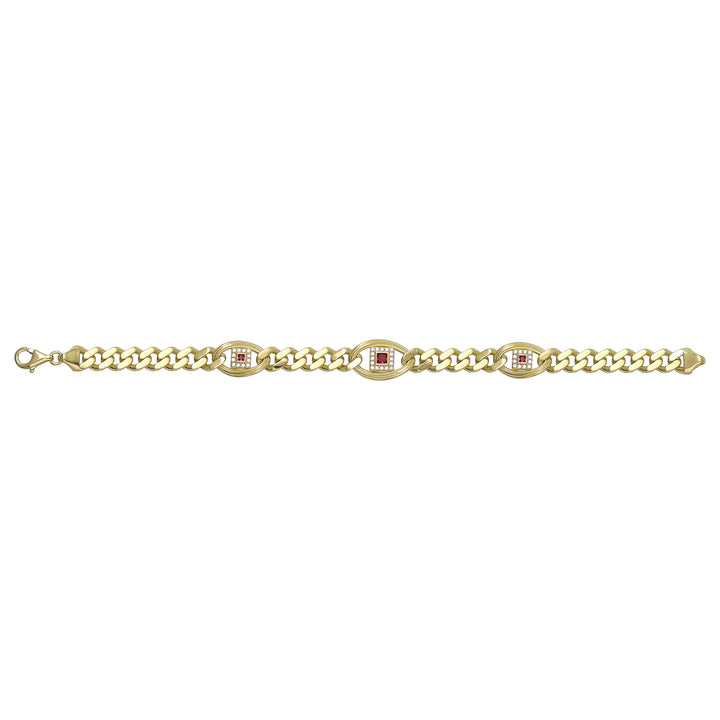 Solid gold curb bracelet, 14.00 g — shown square on a plain background.