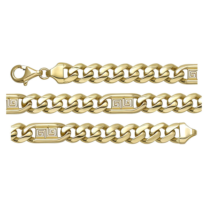 Solid gold curb bracelet, 8.37 g — shown in three rows across the frame.