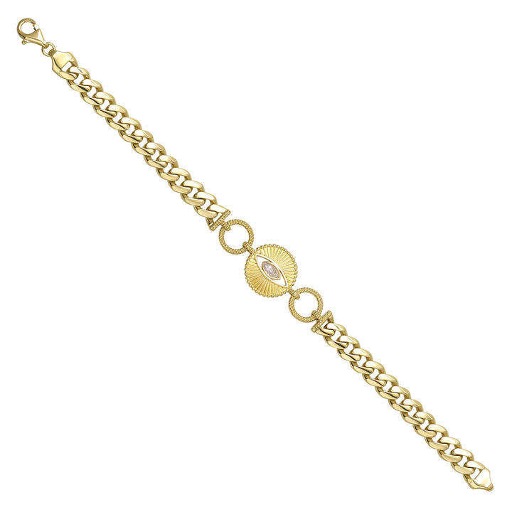 Solid gold curb bracelet, 11.51 g — shown at an angle across the frame.