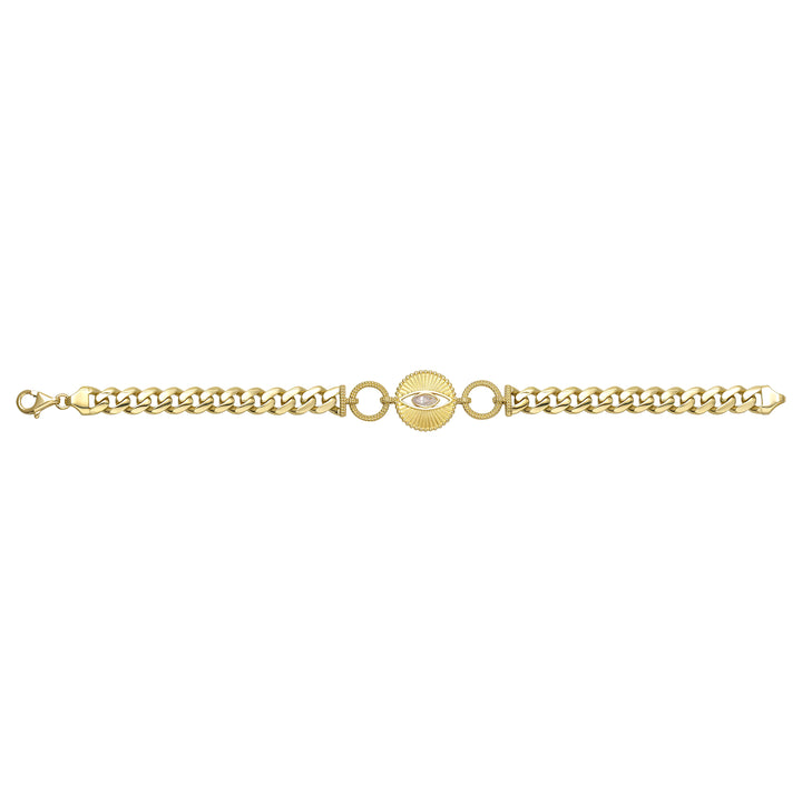 Solid gold curb bracelet, 11.51 g — shown square on a plain background.