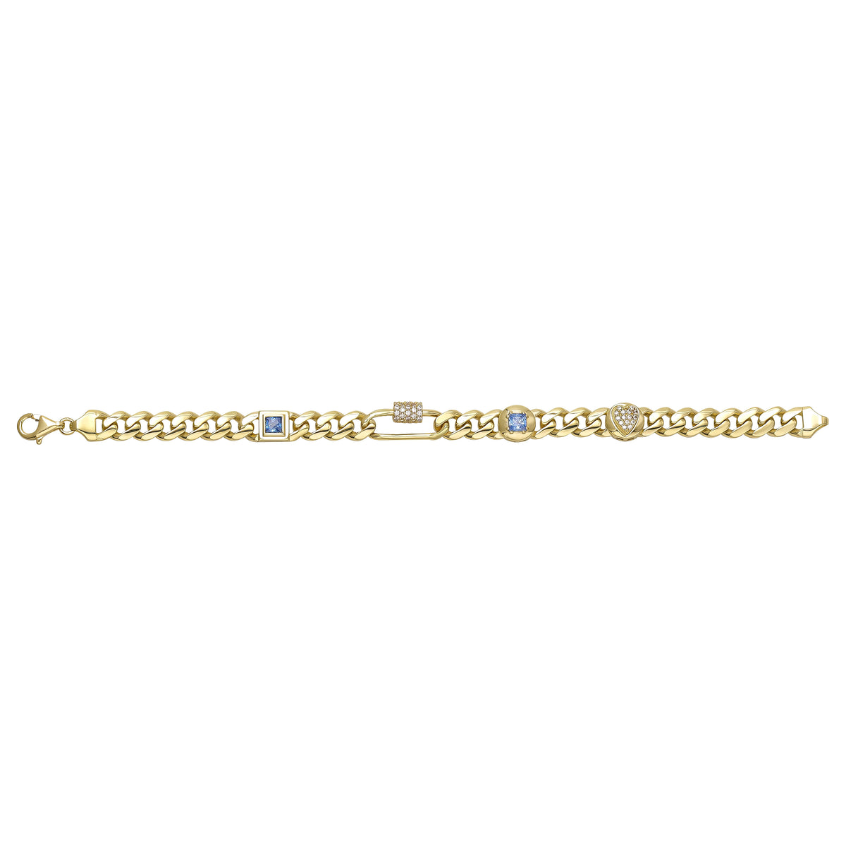 Solid gold curb bracelet, 10.03 g — shown square on a plain background.