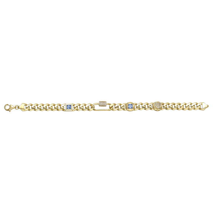 Solid gold curb bracelet, 10.03 g — shown square on a plain background.