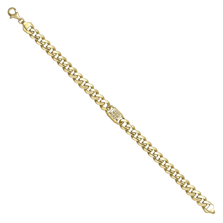 Solid gold curb bracelet, 8.26 g — shown at an angle across the frame.