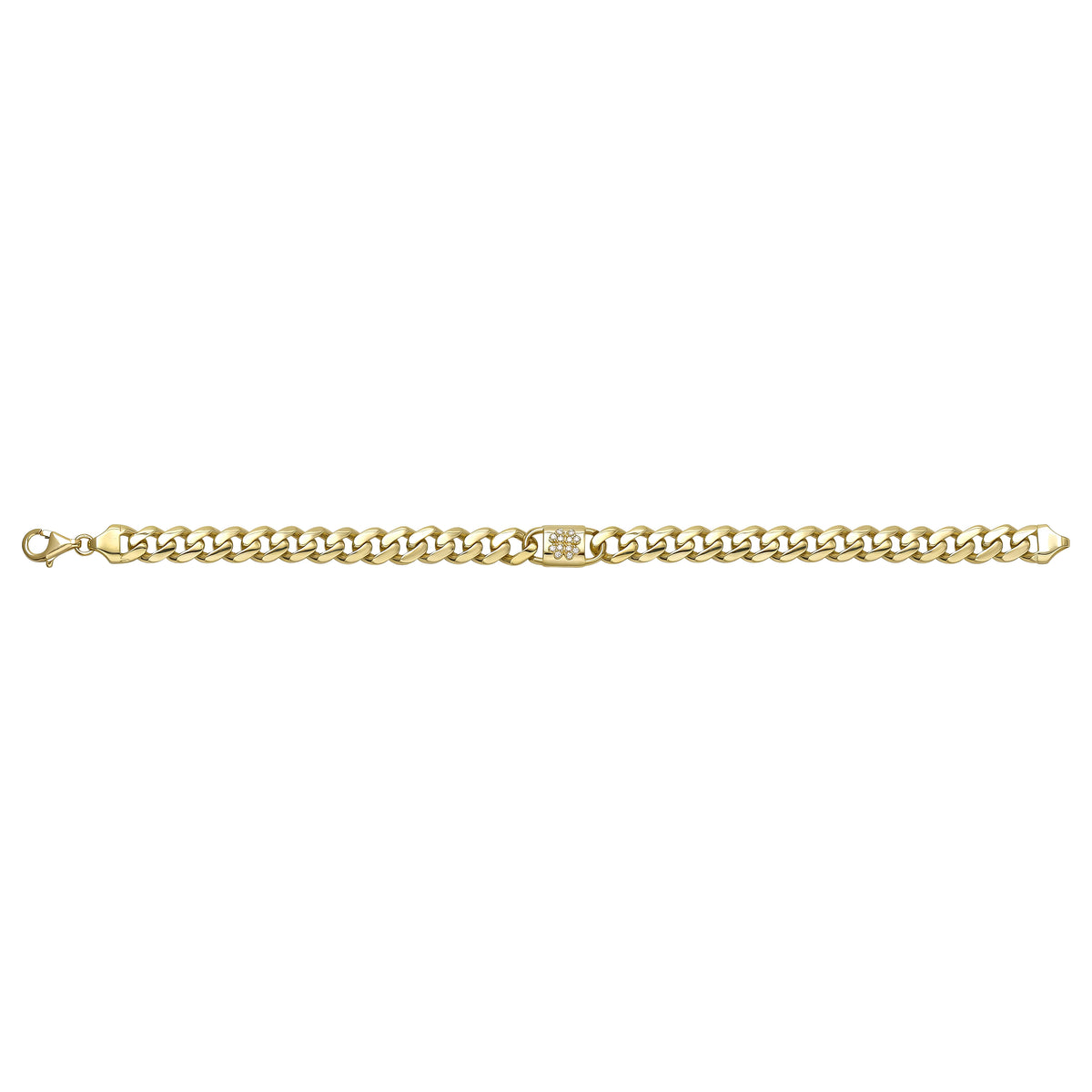 Solid gold curb bracelet, 8.26 g — shown square on a plain background.