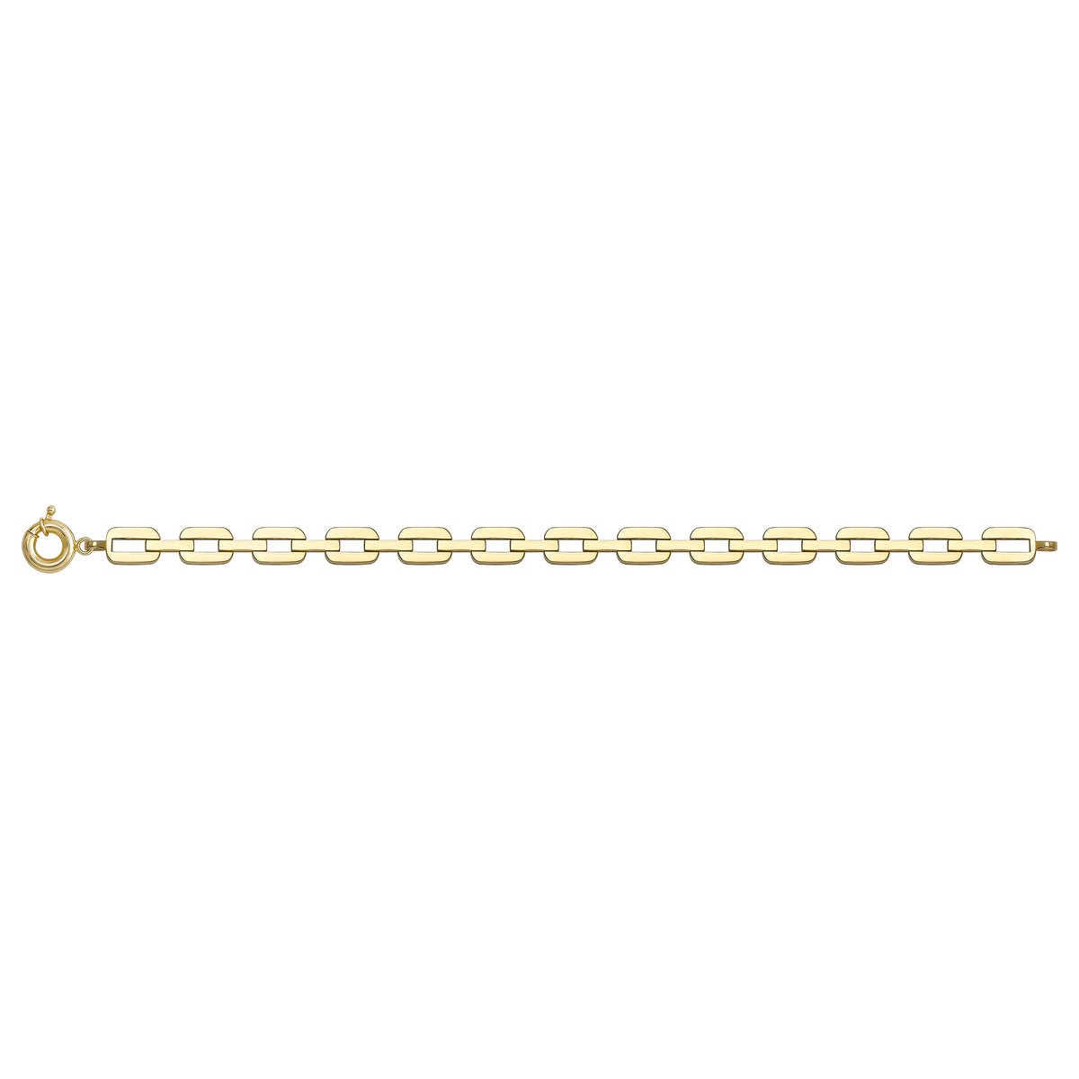 Solid gold fancy link bracelet, 12.20 g — shown square on a plain background.