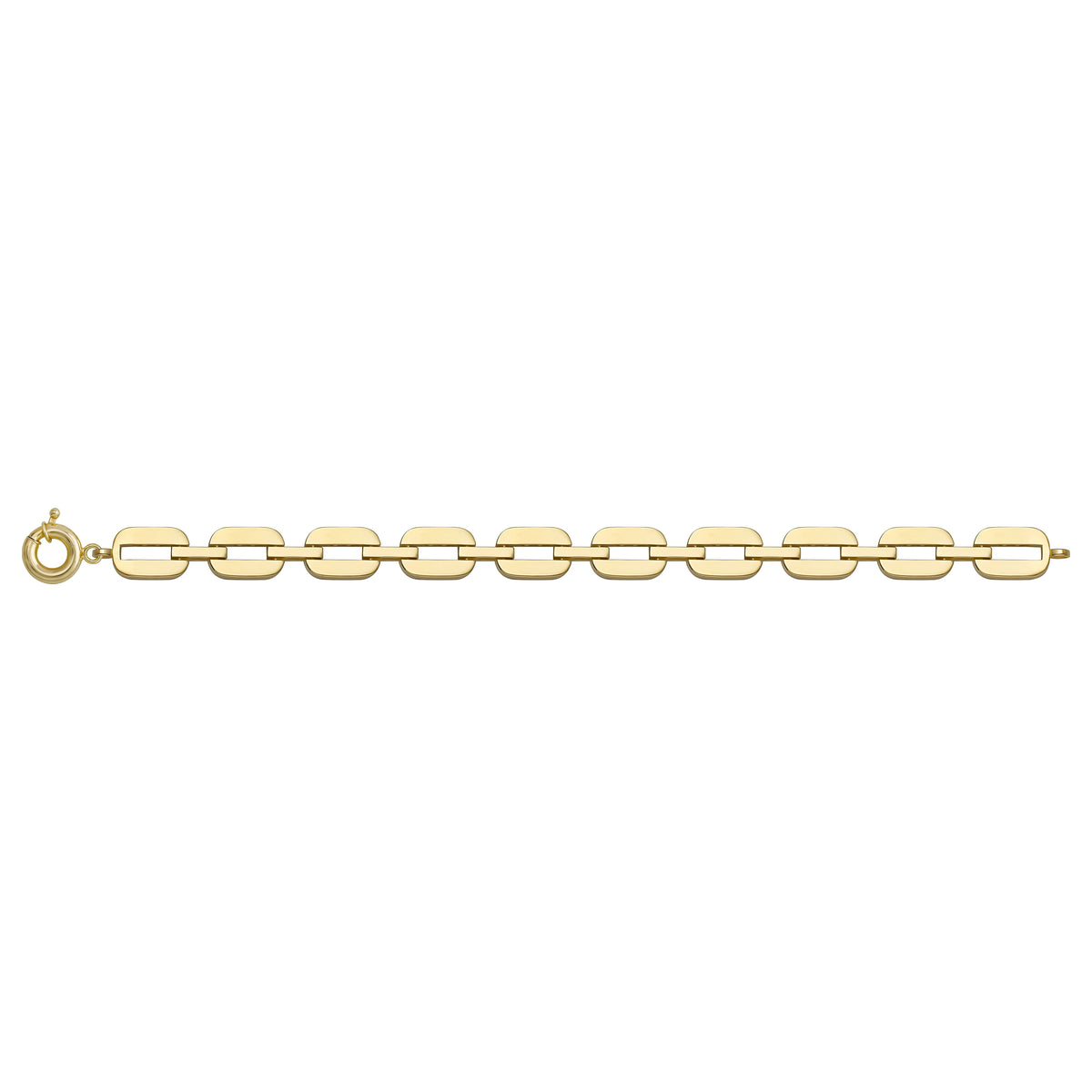 Solid gold fancy link bracelet, 7.80 g — shown square on a plain background.