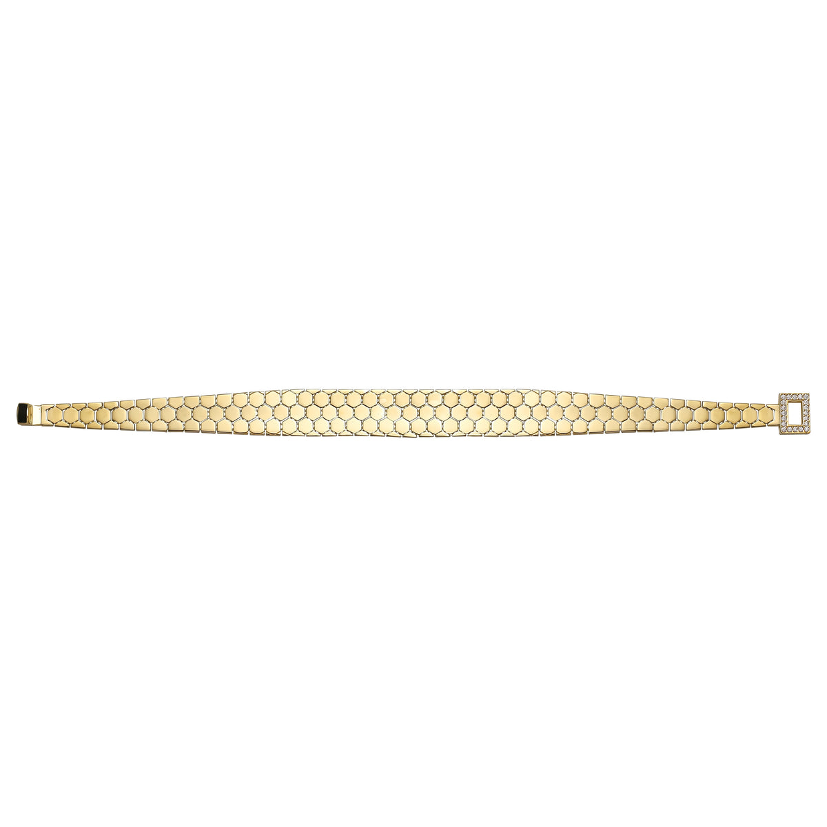 Solid gold honeycomb bracelet, 11.08 g — shown square on a plain background.