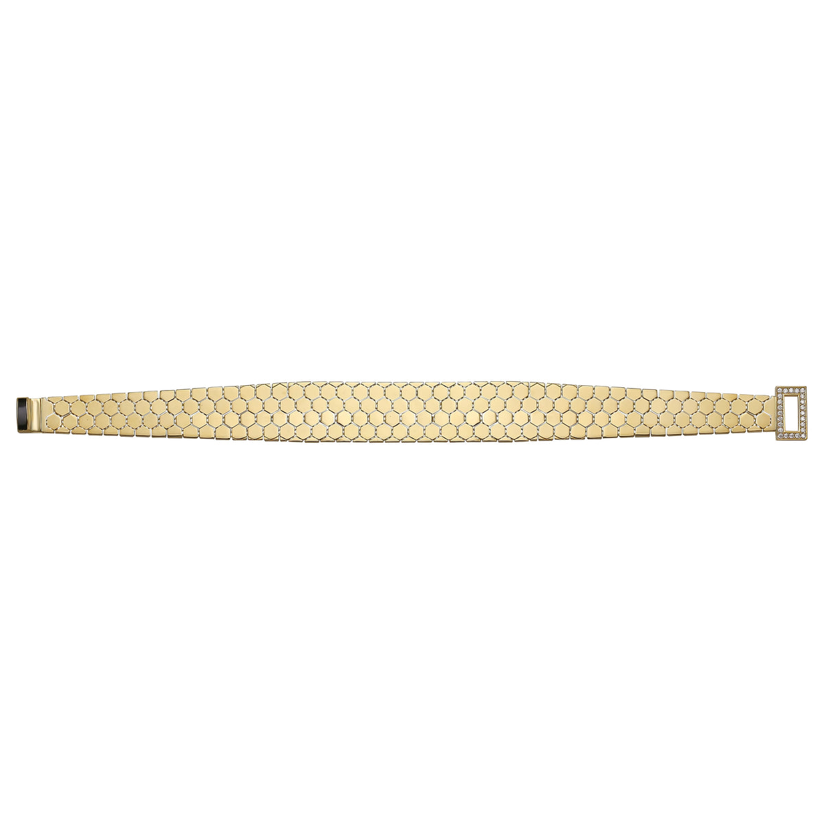 Solid gold honeycomb bracelet, 17.10 g — shown square on a plain background.