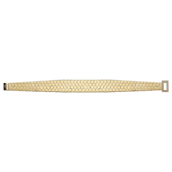 Solid gold honeycomb bracelet, 17.10 g — shown square on a plain background.