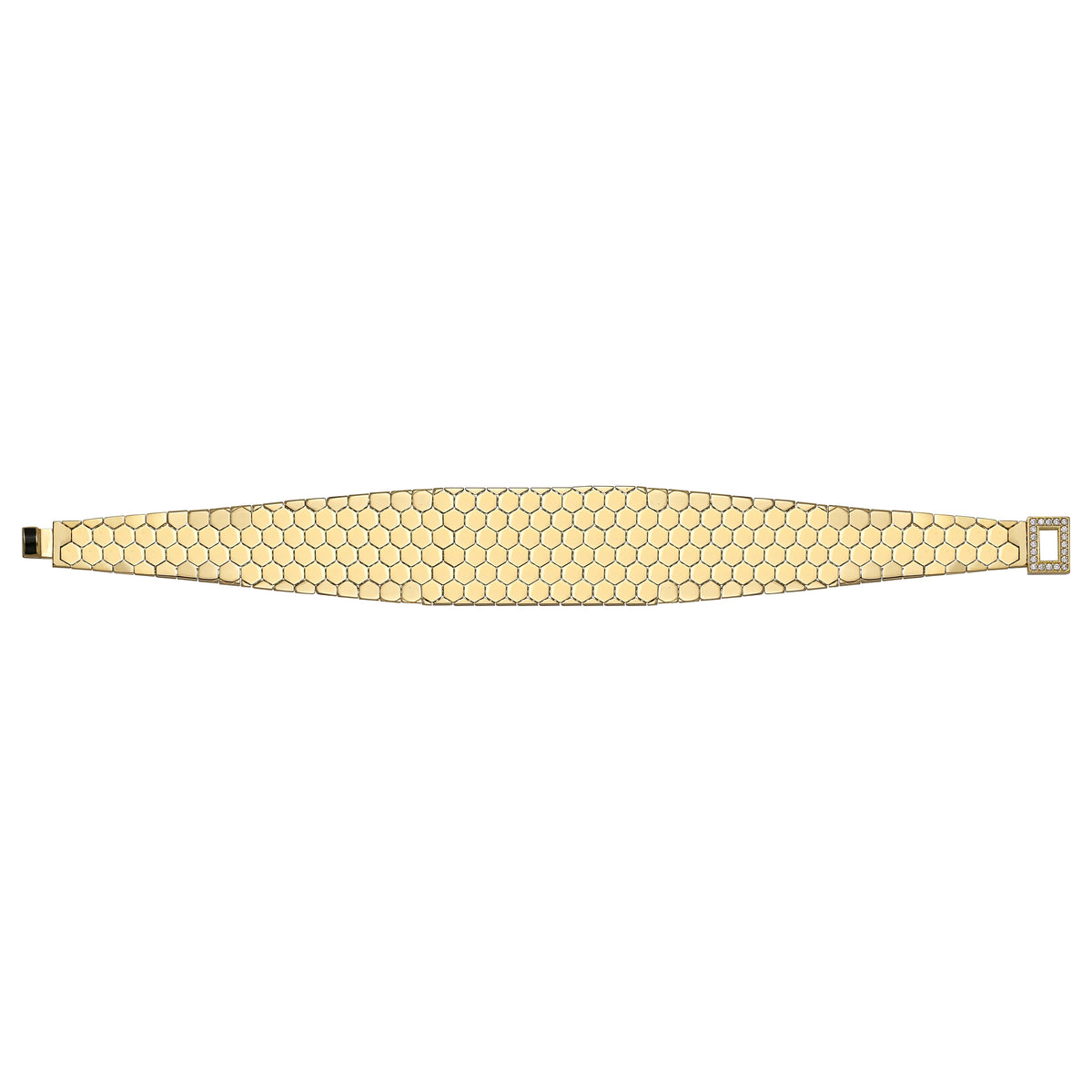 Solid gold honeycomb bracelet, 20.00 g — shown square on a plain background.