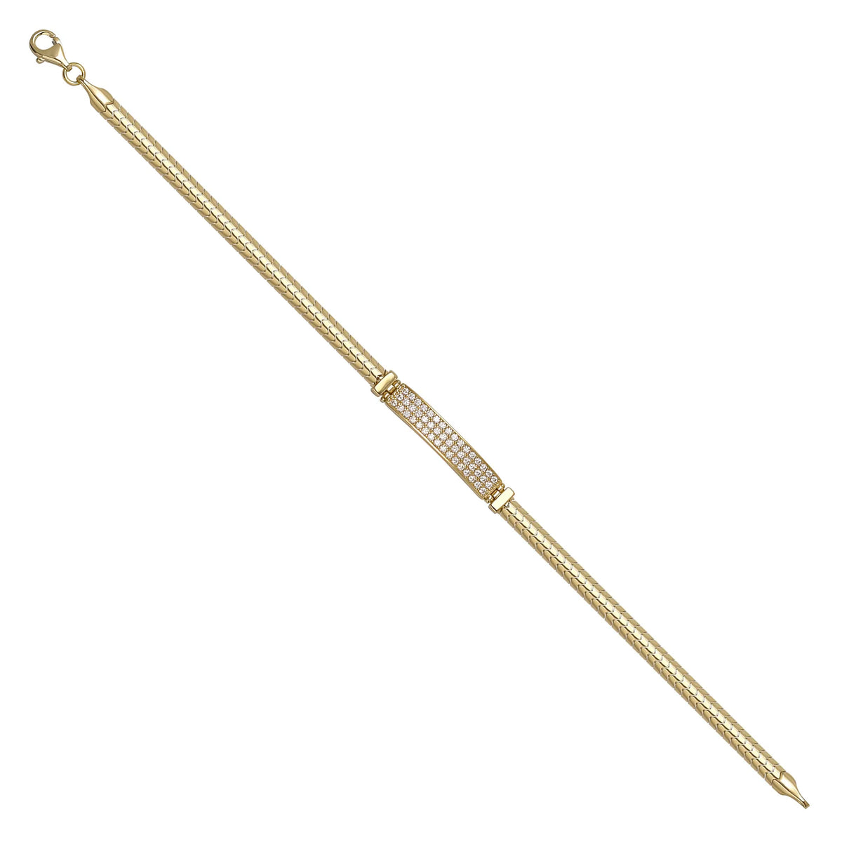 Solid gold id bracelet, 7.64 g — shown at an angle across the frame.