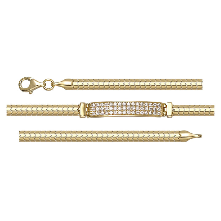 Solid gold id bracelet, 7.64 g — shown in three rows across the frame.
