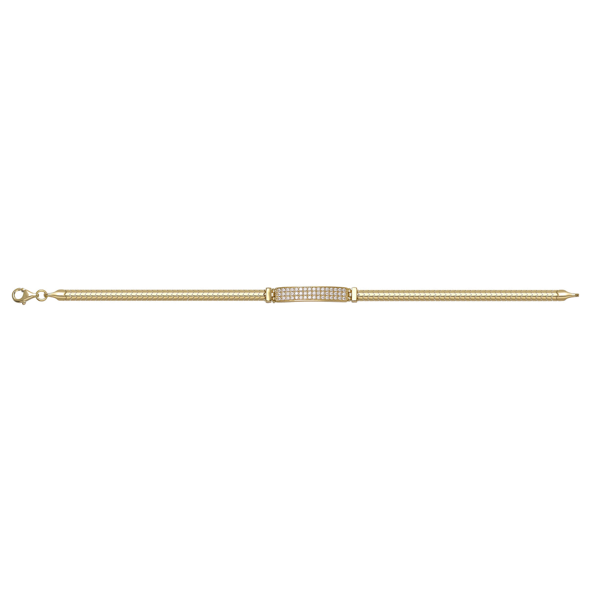 Solid gold id bracelet, 7.64 g — shown square on a plain background.