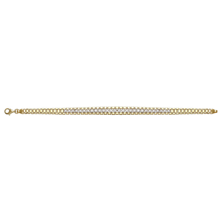 Solid gold brick link bracelet, 14.38 g — shown square on a plain background.