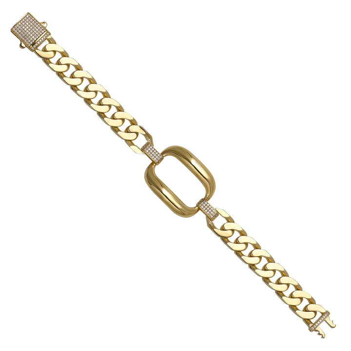 Solid gold curb bracelet, 21.69 g — shown at an angle across the frame.