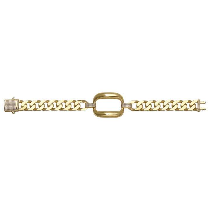 Solid gold curb bracelet, 21.69 g — shown square on a plain background.