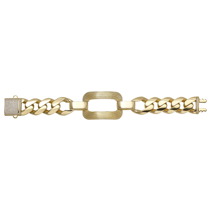 Solid gold curb bracelet, 35.22 g — shown square on a plain background.