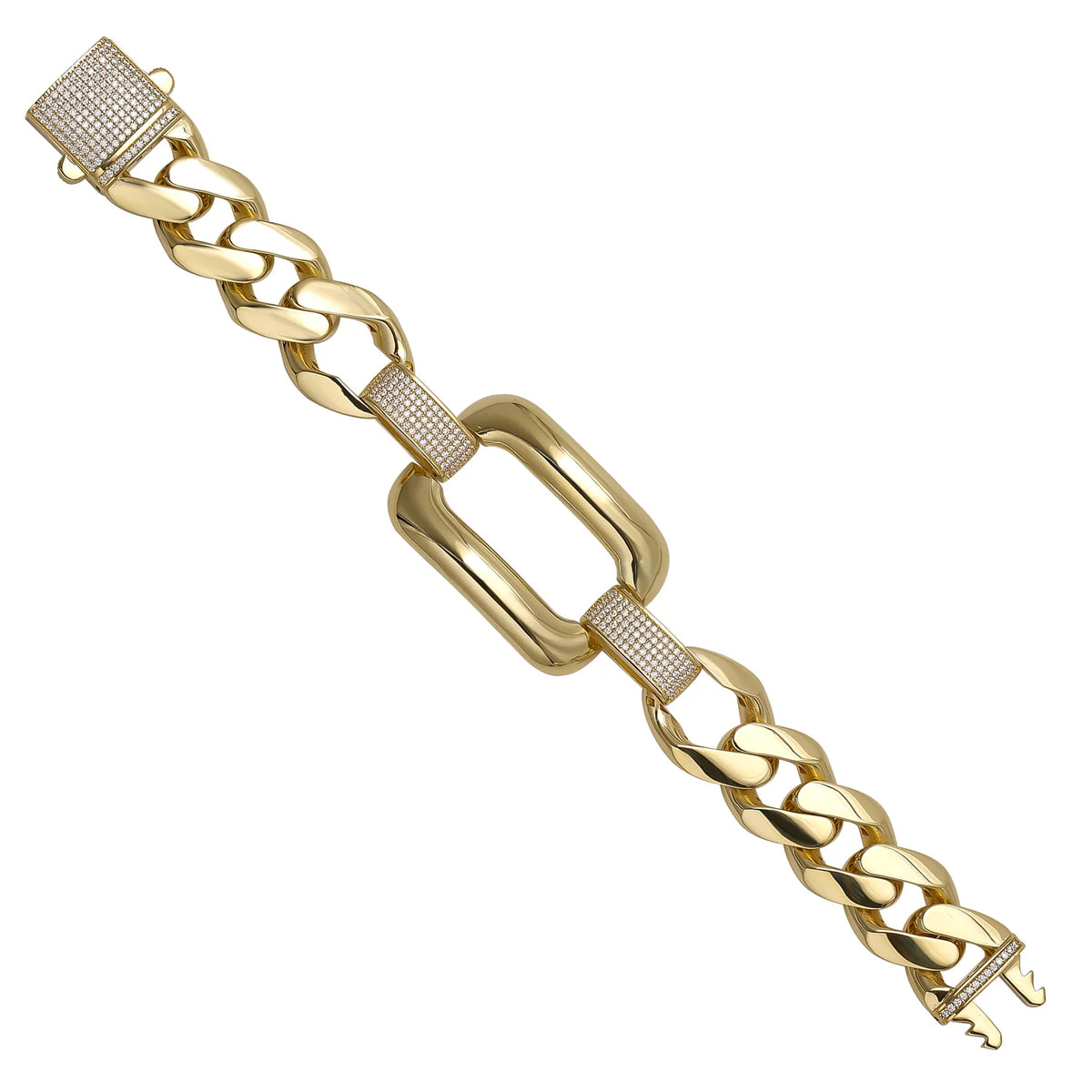 Solid gold curb bracelet, 35.85 g — shown at an angle across the frame.