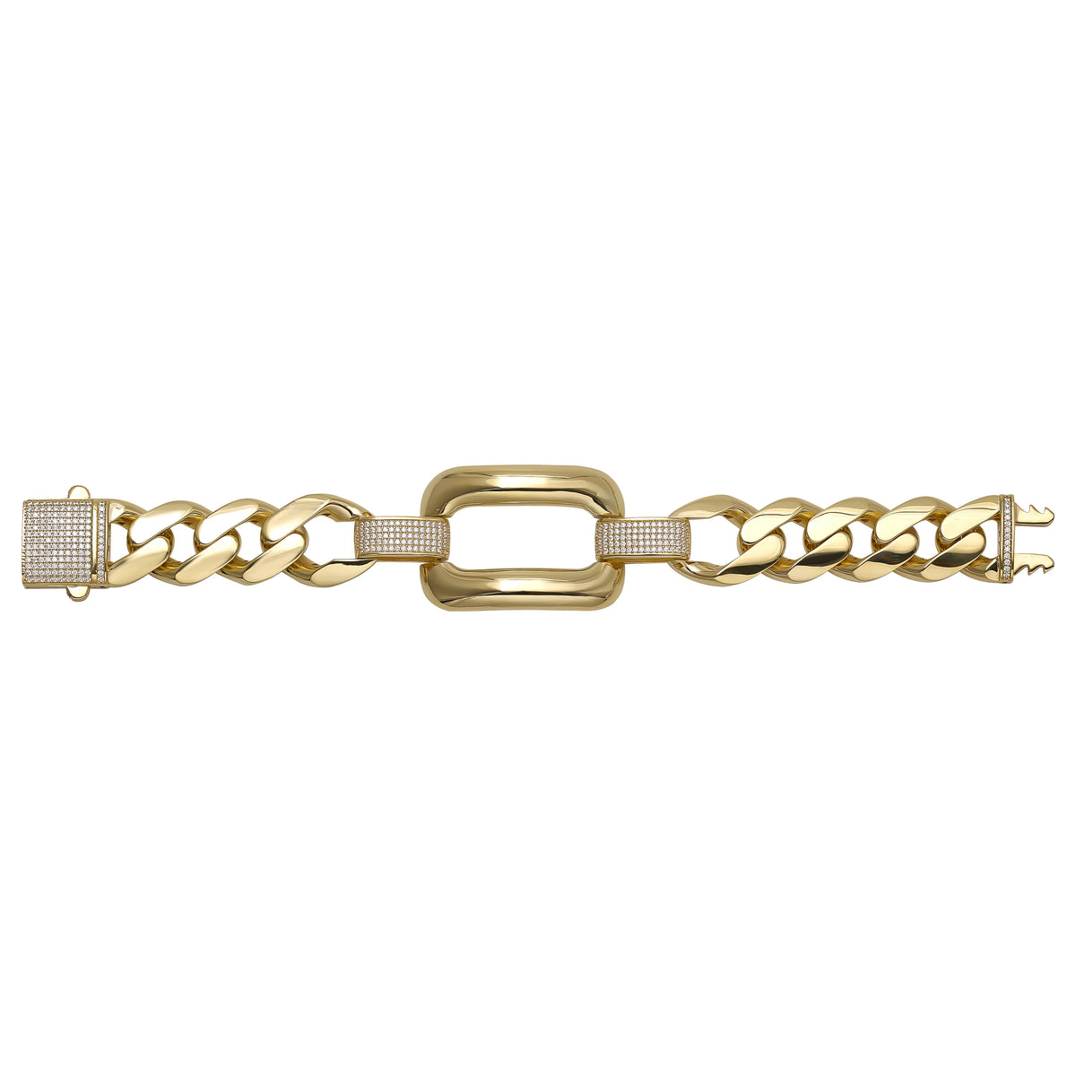 Solid gold curb bracelet, 35.85 g — shown square on a plain background.