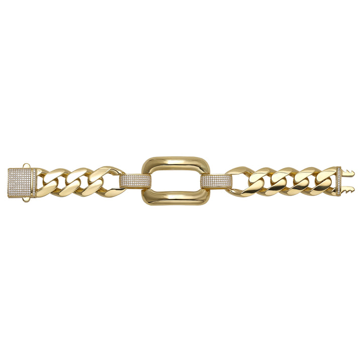 Solid gold curb bracelet, 35.85 g — shown square on a plain background.