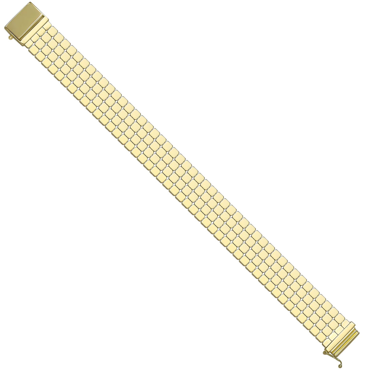 Solid gold brick link bracelet, 22.25 g — shown at an angle across the frame.