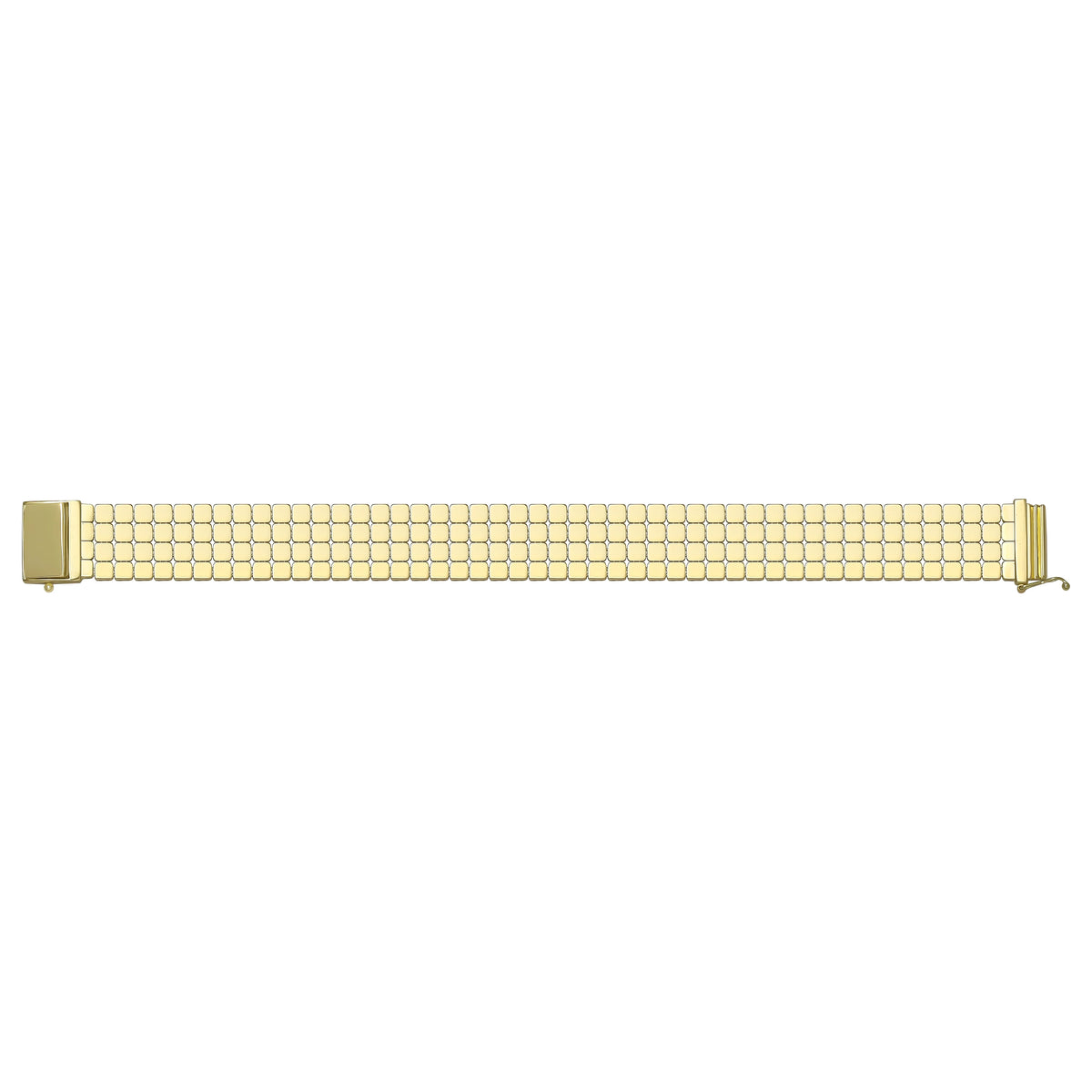 Solid gold brick link bracelet, 22.25 g — shown square on a plain background.