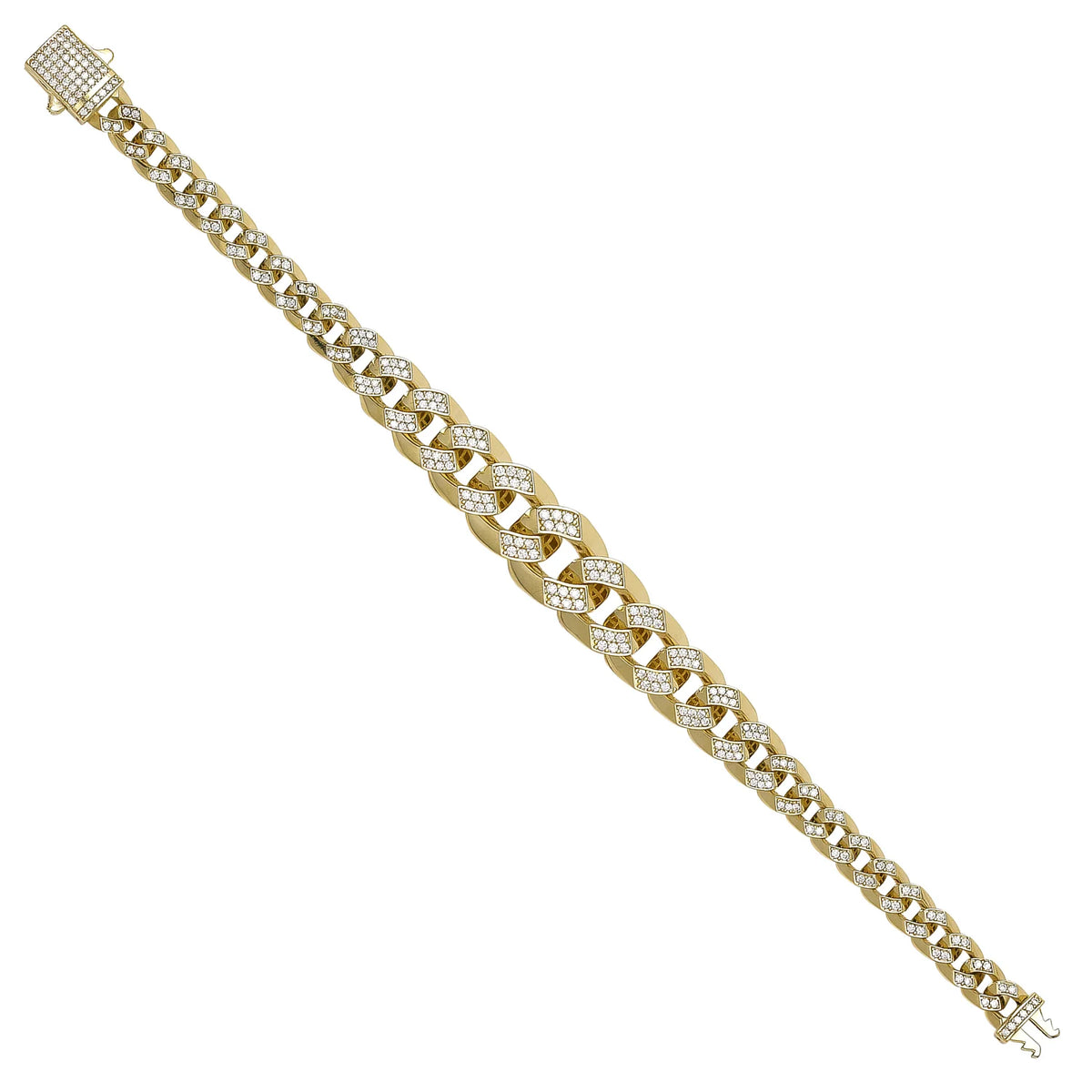 Solid gold curb bracelet, 15.05 g — shown at an angle across the frame.