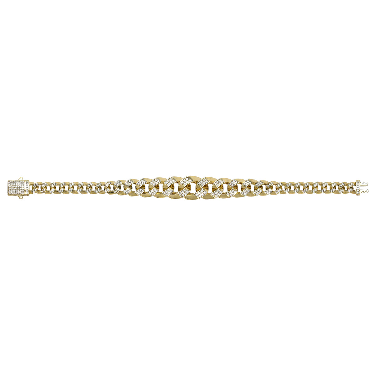 Solid gold curb bracelet, 15.05 g — shown square on a plain background.