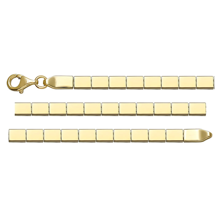 Solid gold id bracelet, 5.30 g — shown in three rows across the frame.